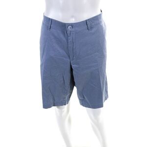 Brax Feel Good Mens Bozen Crosshatch Print Flat Front Chino Shorts Blue Size 40